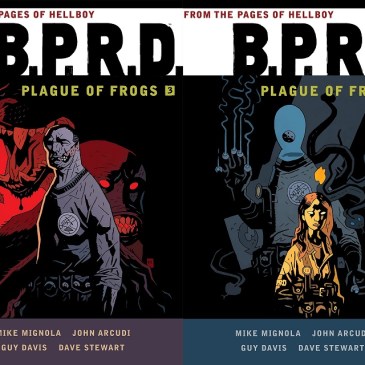 Covers for B.P.R.D. Plague of Frogs Volumes 3 and 4 by Mike Mignola